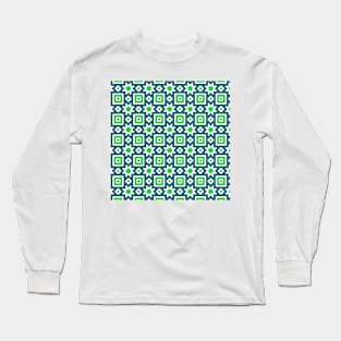 Blue and green abstract pattern background Long Sleeve T-Shirt